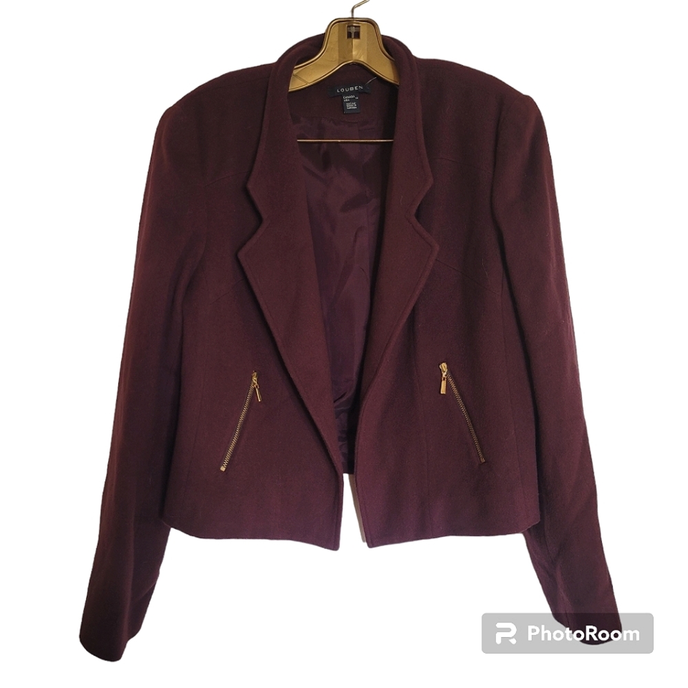 Vintage Cashmere Blend Open Blazer size 14